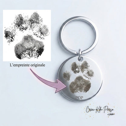 Porte-clés-personnalisé-gravure-empreinte-patte-chien-chat
