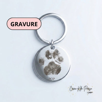 Porte-clés-personnalisé-gravure-empreinte-patte-chien-chat