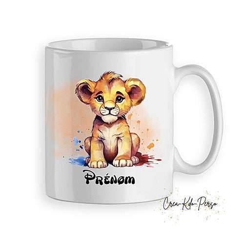 Mug lionceau lion Simba personnalisé prénom