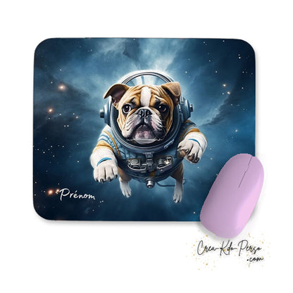 tapis de souris bulldog astronaute personnalisé 