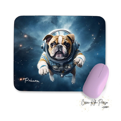 tapis de souris bulldog astronaute personnalisé 