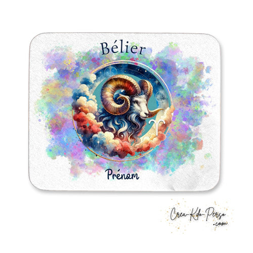Tapis de souris personnalisé signe astrologique Bélier horoscope zodiaque