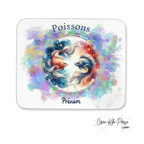 Tapis de souris personnalisé signe astrologique Poissons horoscope