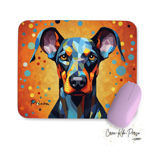 tapis de souris dobermann color pop art personnalisé 