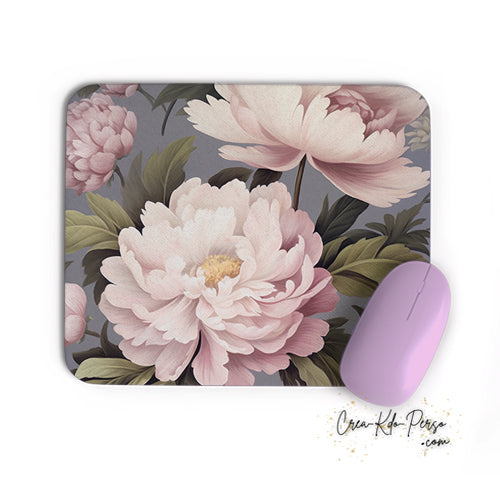 Tapis de souris rectangle souple thème florale grosses fleurs vintage