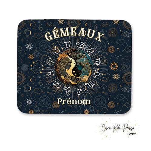 Tapis de souris personnalisé signe astrologique horoscope Gémeaux