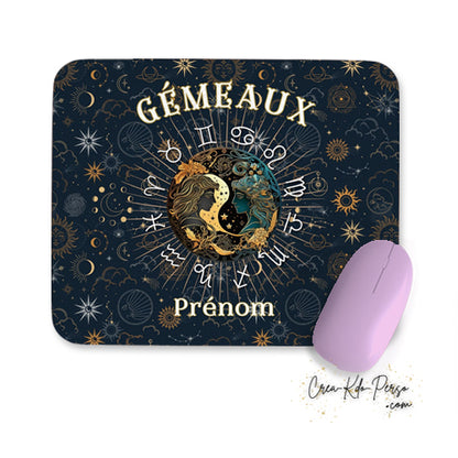 Tapis de souris personnalisé signe astrologique horoscope Gémeaux