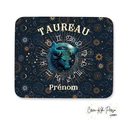 Tapis de souris personnalisé signe astrologique horoscope Taureau