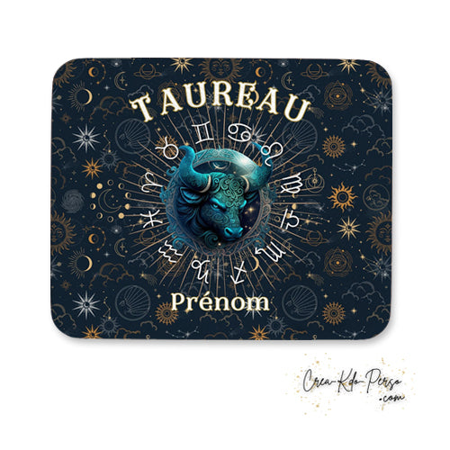 Tapis de souris personnalisé signe astrologique horoscope Taureau