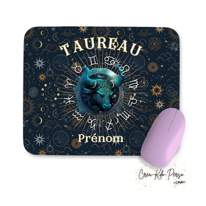 Tapis de souris personnalisé signe astrologique horoscope Taureau