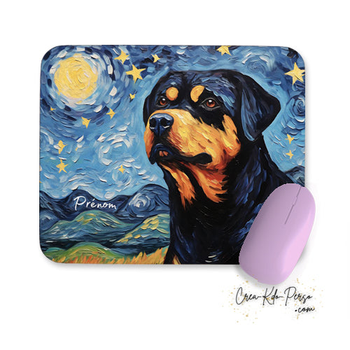 tapis de souris rottweiler style peinture à l'huile personnalisé 