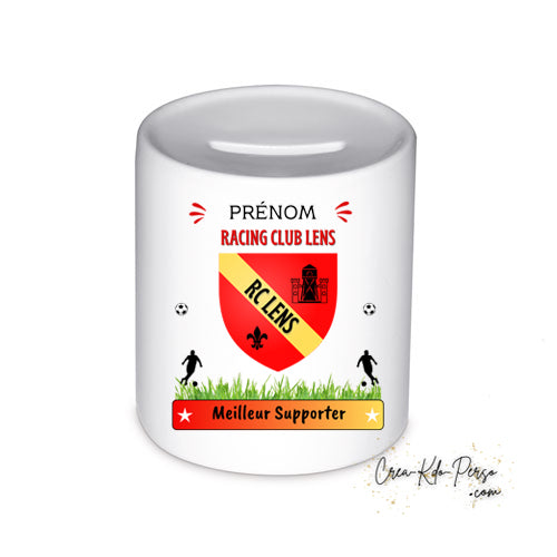 tirelire personnalisé racing club de Lens 