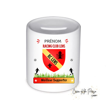 tirelire personnalisé racing club de Lens 