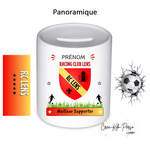tirelire personnalisé racing club de Lens 