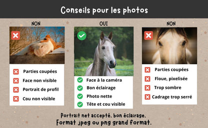Mug cheval poney personnalisé avec photo et nom de l'animal